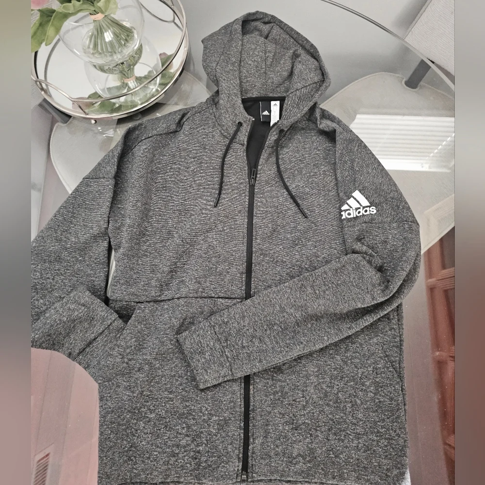 Men's adidas Id Stadium Fz Knit Gray Jacket CW0259 Hoodie